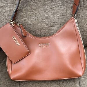 Guess Tan Shoulder Bag with Pouch